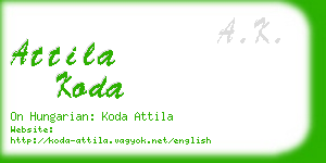 attila koda business card